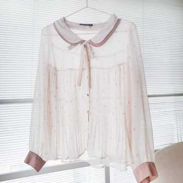 Heart Vintage Cream Pink Blouse