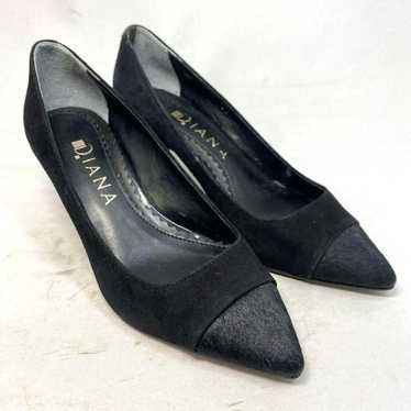 Diana pumps, suede x haircalf, black, size marked… - image 1