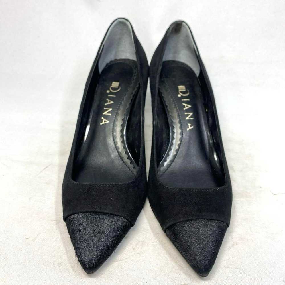 Diana pumps, suede x haircalf, black, size marked… - image 2