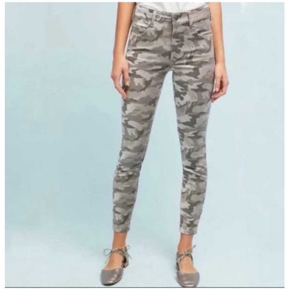 Anthropologie Pilcro Velvet Camo High Rise Skinny… - image 1