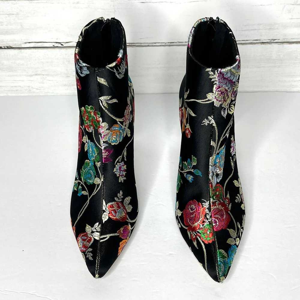 Privileged Audra Black Floral Ankle Bootie Heels … - image 10