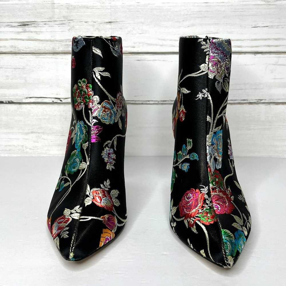 Privileged Audra Black Floral Ankle Bootie Heels … - image 2