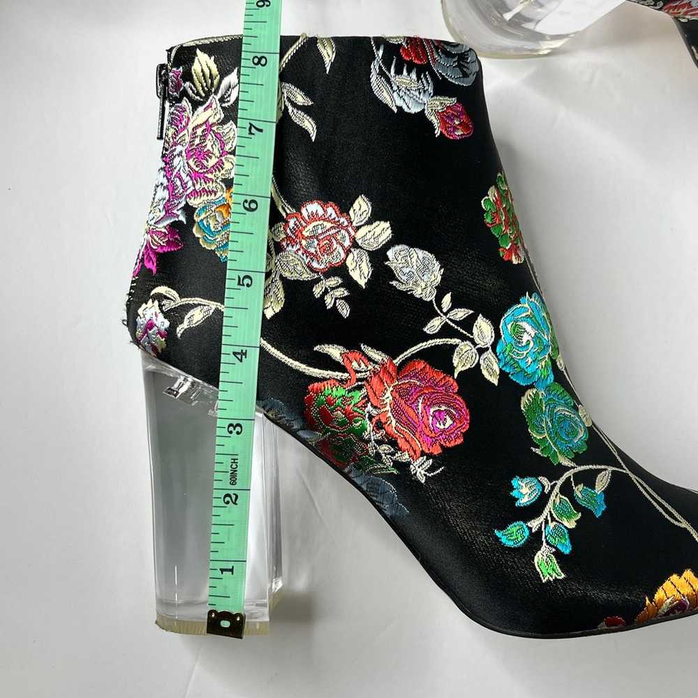 Privileged Audra Black Floral Ankle Bootie Heels … - image 6