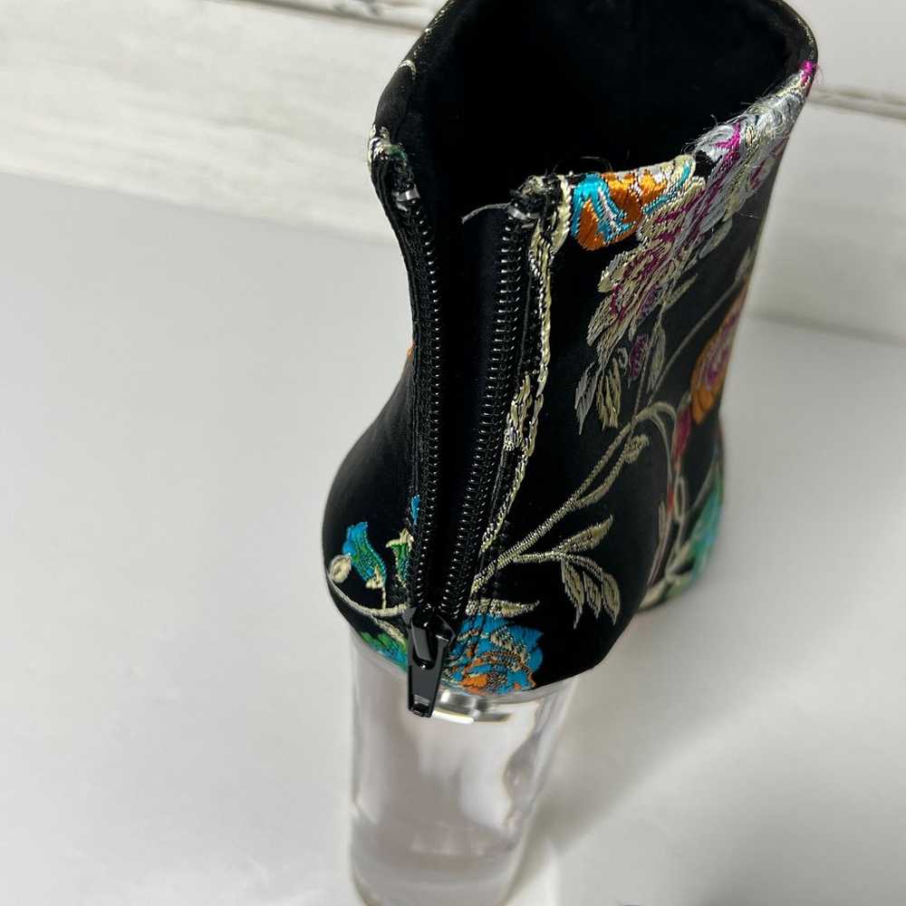 Privileged Audra Black Floral Ankle Bootie Heels … - image 7