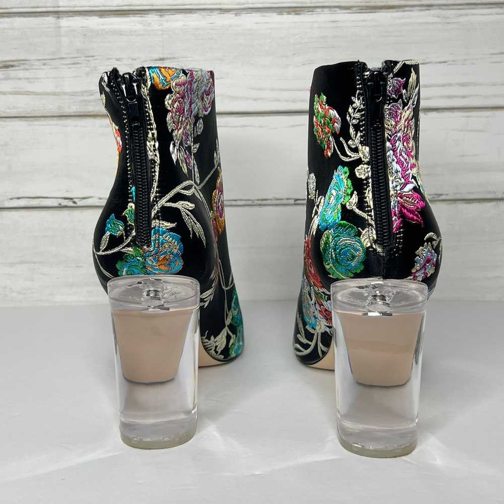 Privileged Audra Black Floral Ankle Bootie Heels … - image 9