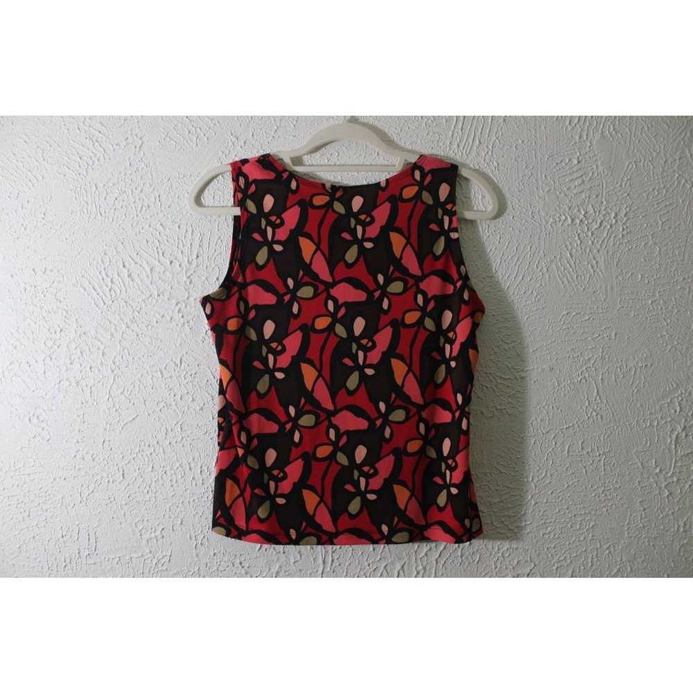 Vintage Y2K Red Retro Floral Sleeveless Patterned… - image 10