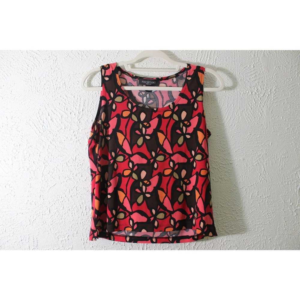 Vintage Y2K Red Retro Floral Sleeveless Patterned… - image 3