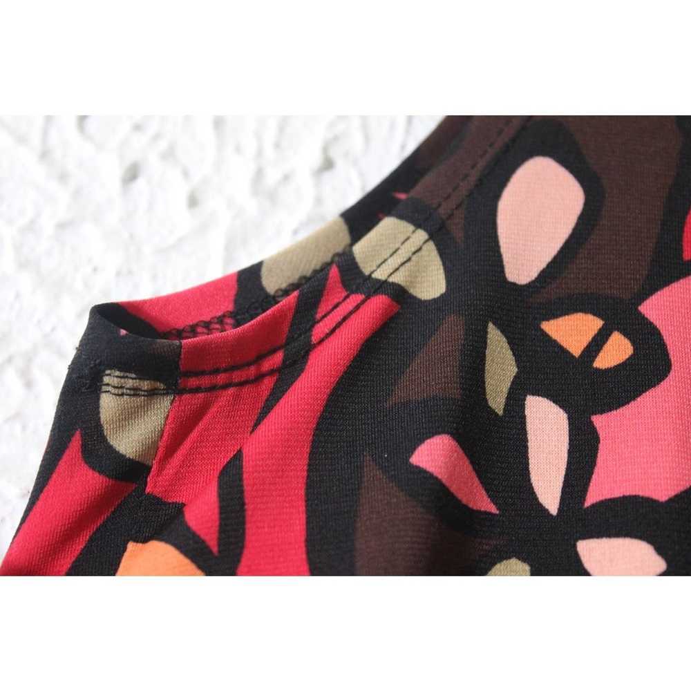 Vintage Y2K Red Retro Floral Sleeveless Patterned… - image 7