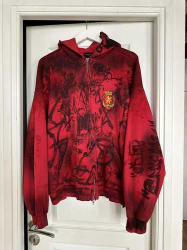 Balenciaga Balenciaga Skater Red Zip Hoodie