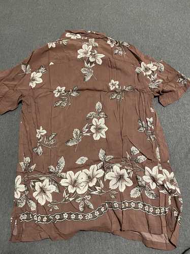 Allsaints shops Santa Brown Hana Floral Short Sleeve Button Up SMALL