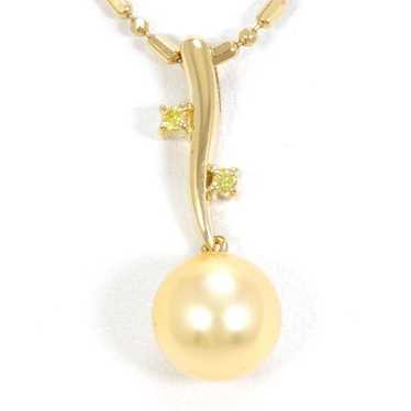 Other Other K18 Yellow Gold Pearl Necklace Metal … - image 1