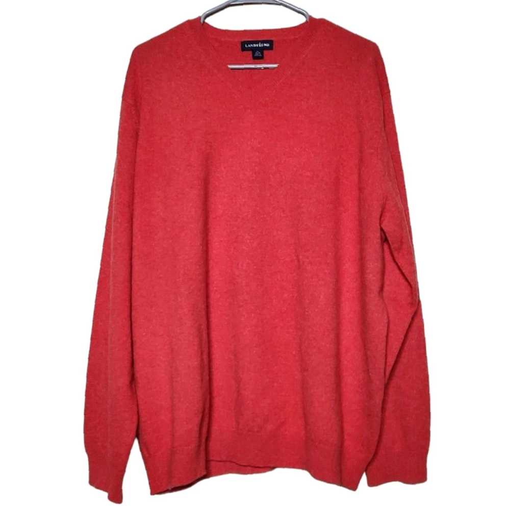 Vintage Lands End Mens Cashmere V Neck Pullover S… - image 1