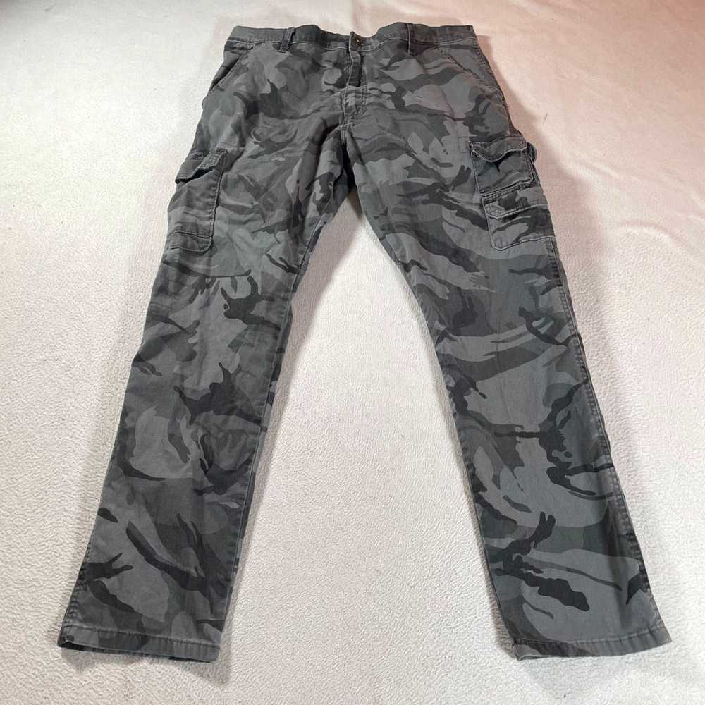 Harley Davidson Mens Baggy Gray Camo Cargo Pants … - image 1