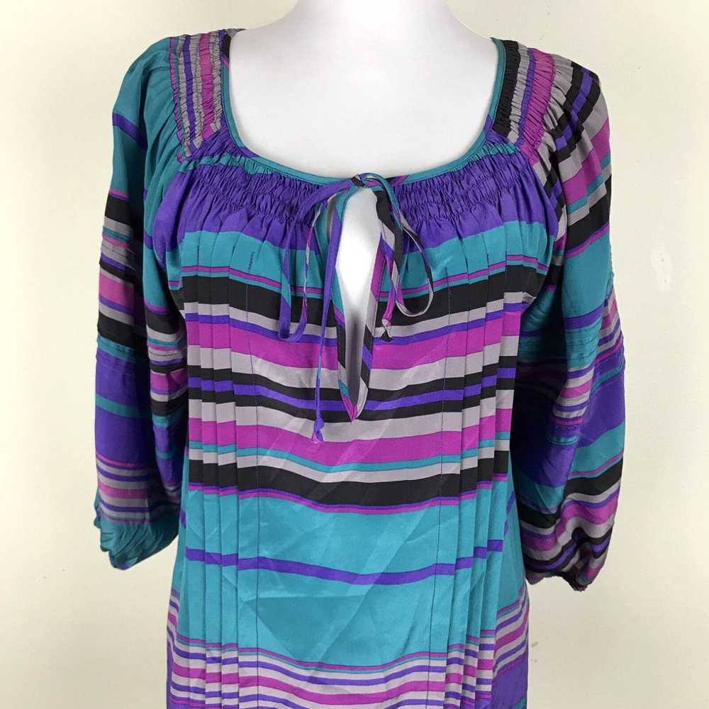 Vintage Yumi Kim Blouse Size S Purple Pink Green … - image 2