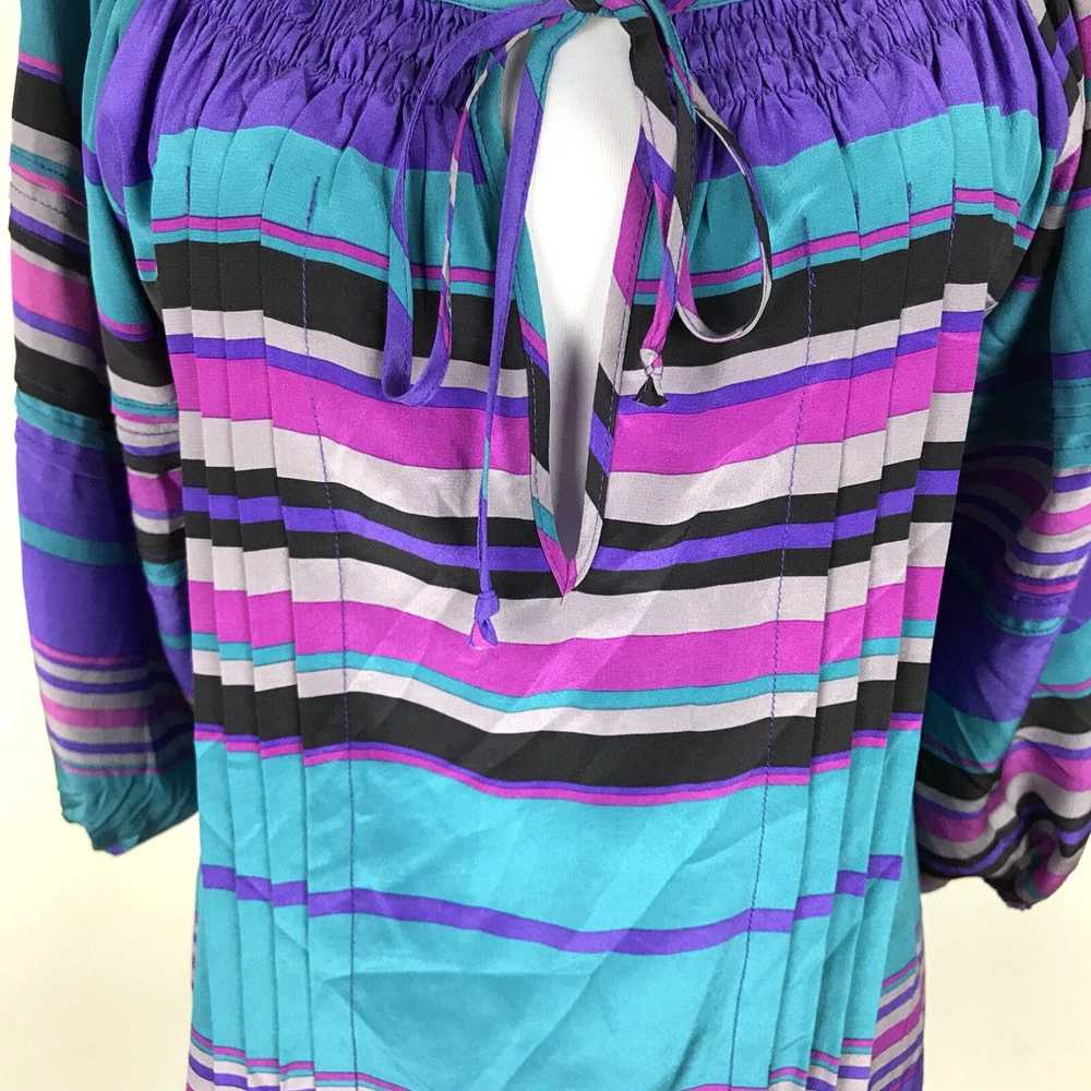 Vintage Yumi Kim Blouse Size S Purple Pink Green … - image 3