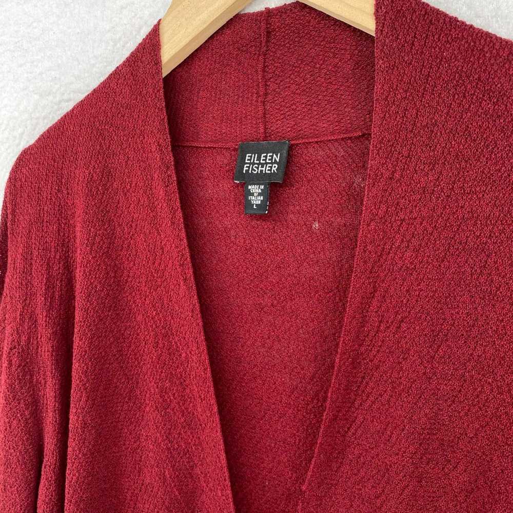 Eileen Fisher Luxurious Red Long Sleeve Open Fron… - image 2