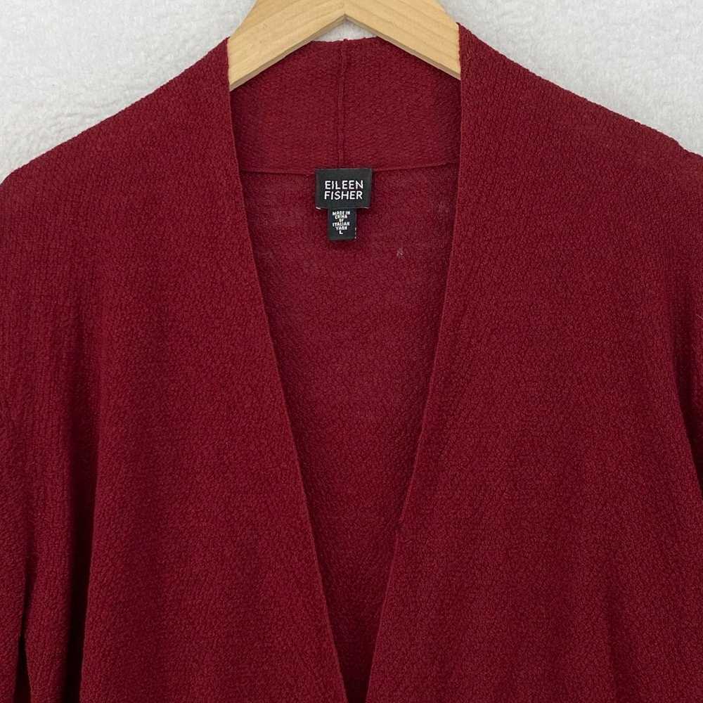 Eileen Fisher Luxurious Red Long Sleeve Open Fron… - image 4