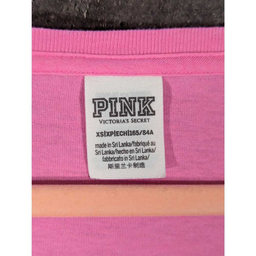 Pink VS Pink Top Pink Cropped Raw Hem Oversized R… - image 4