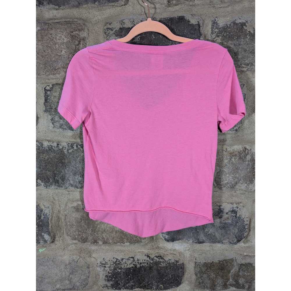 Pink VS Pink Top Pink Cropped Raw Hem Oversized R… - image 5