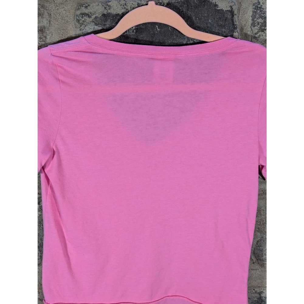 Pink VS Pink Top Pink Cropped Raw Hem Oversized R… - image 6