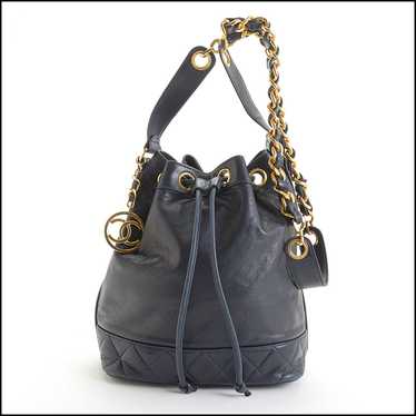 Chanel RDC14155 CHANEL Vintage 89-91 Navy Leather… - image 1