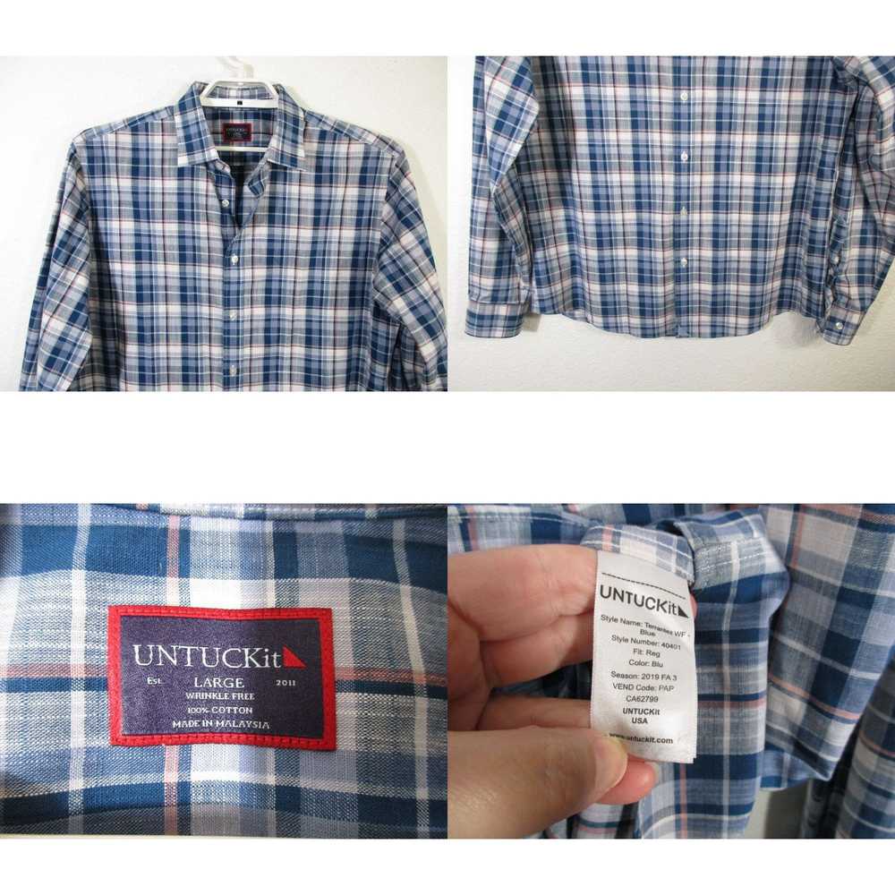 UNTUCKit UNTUCKit Shirt Mens Large Blue Plaid But… - image 4