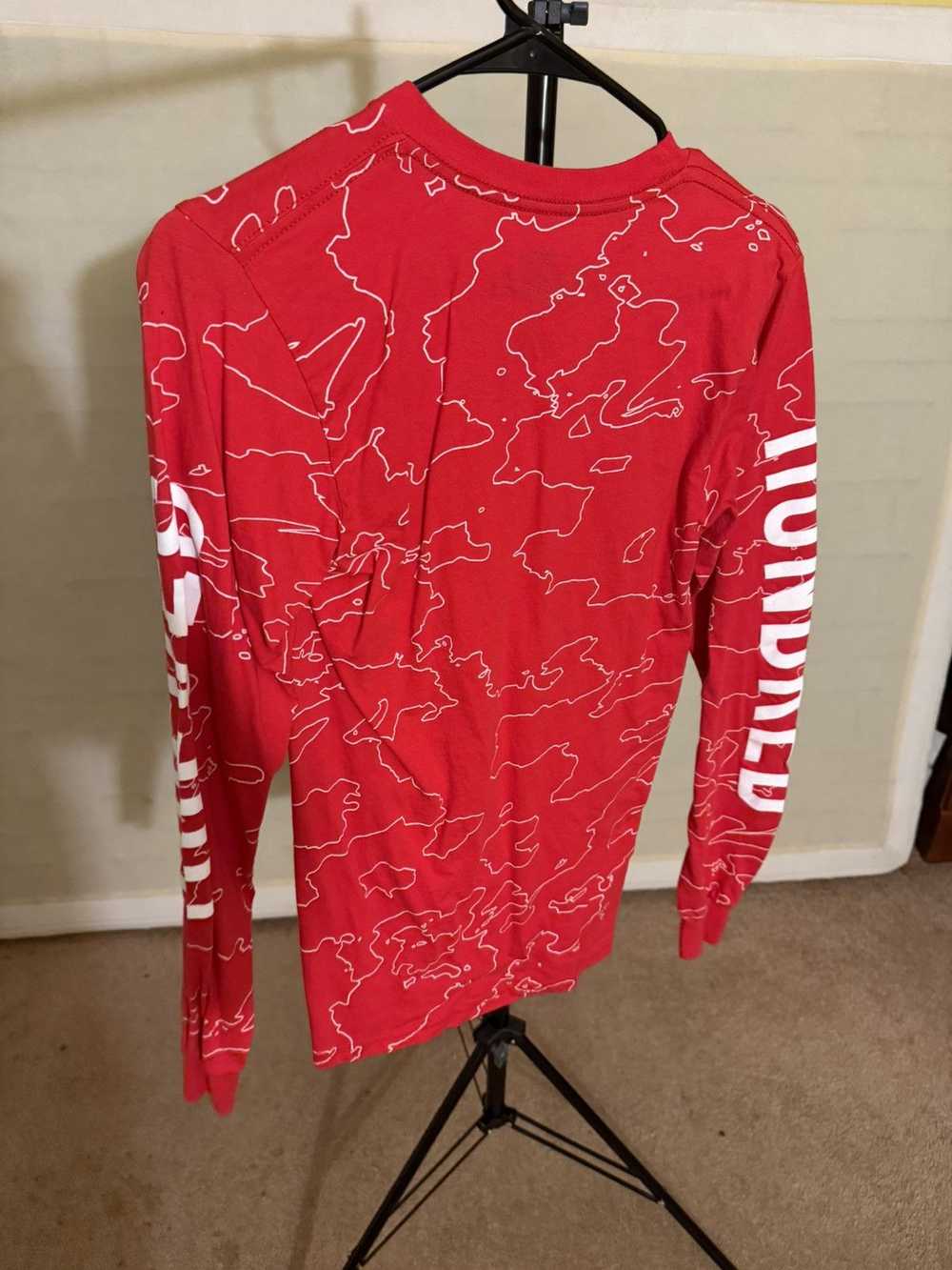 100 Thieves 100T Red Geography Long Sleeve Tee - … - image 2