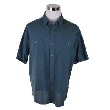 Kuhl Kuhl Mens Shirt XXL Blue Pockets Logo Linen C