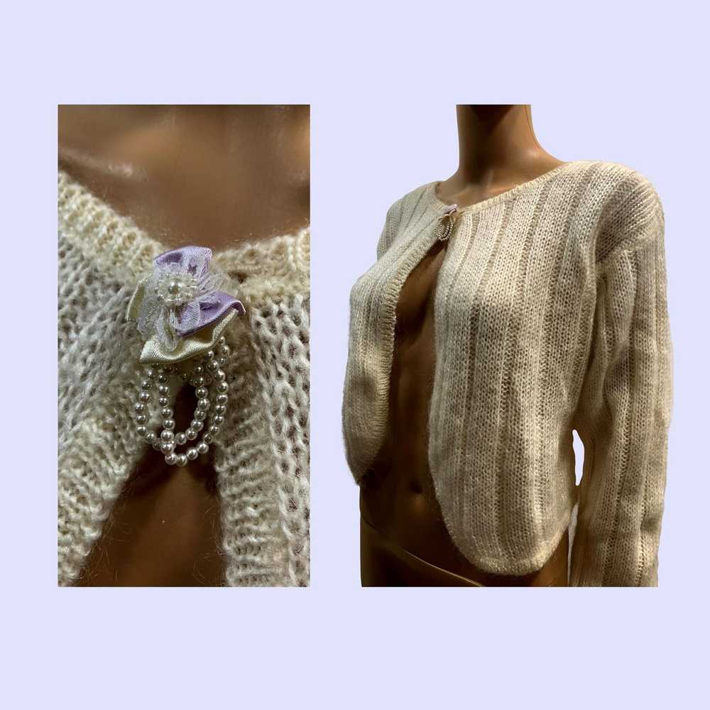 Vintage 80s de Rotchild Romantic Cream Mohair Shr… - image 10