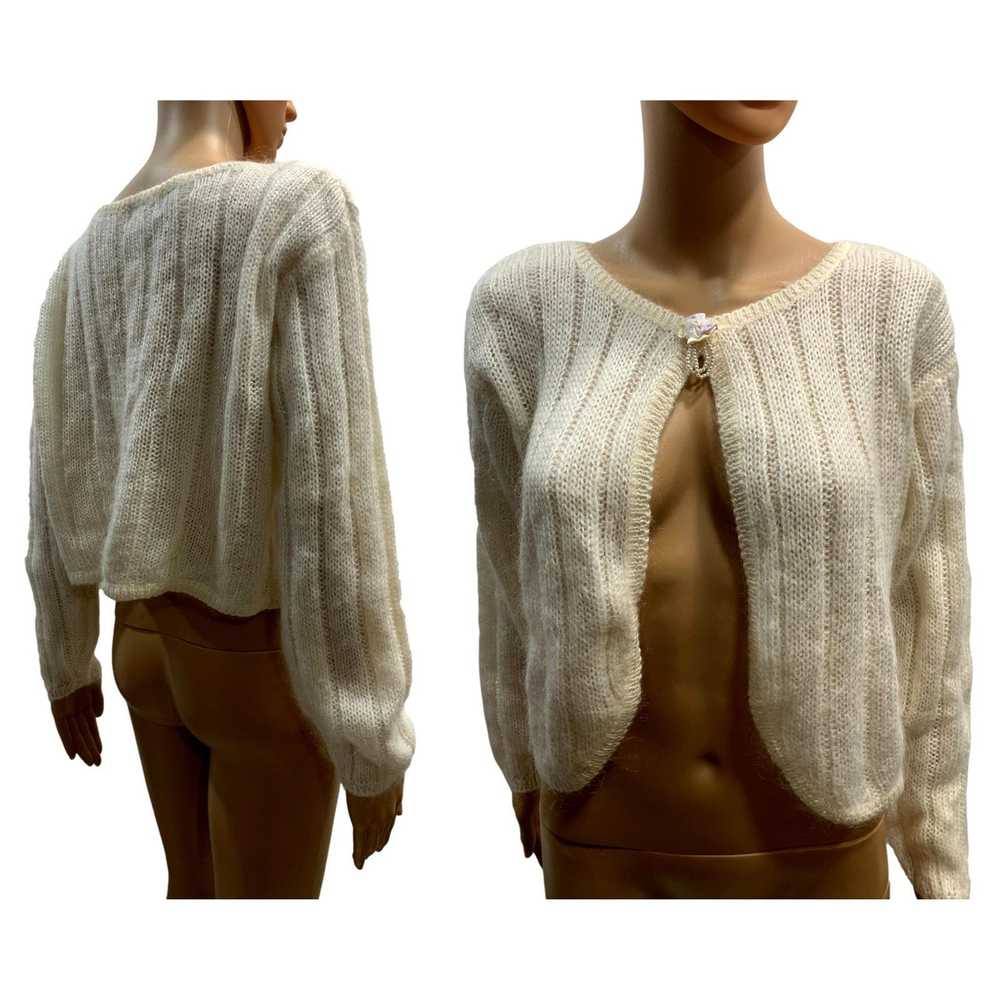 Vintage 80s de Rotchild Romantic Cream Mohair Shr… - image 2