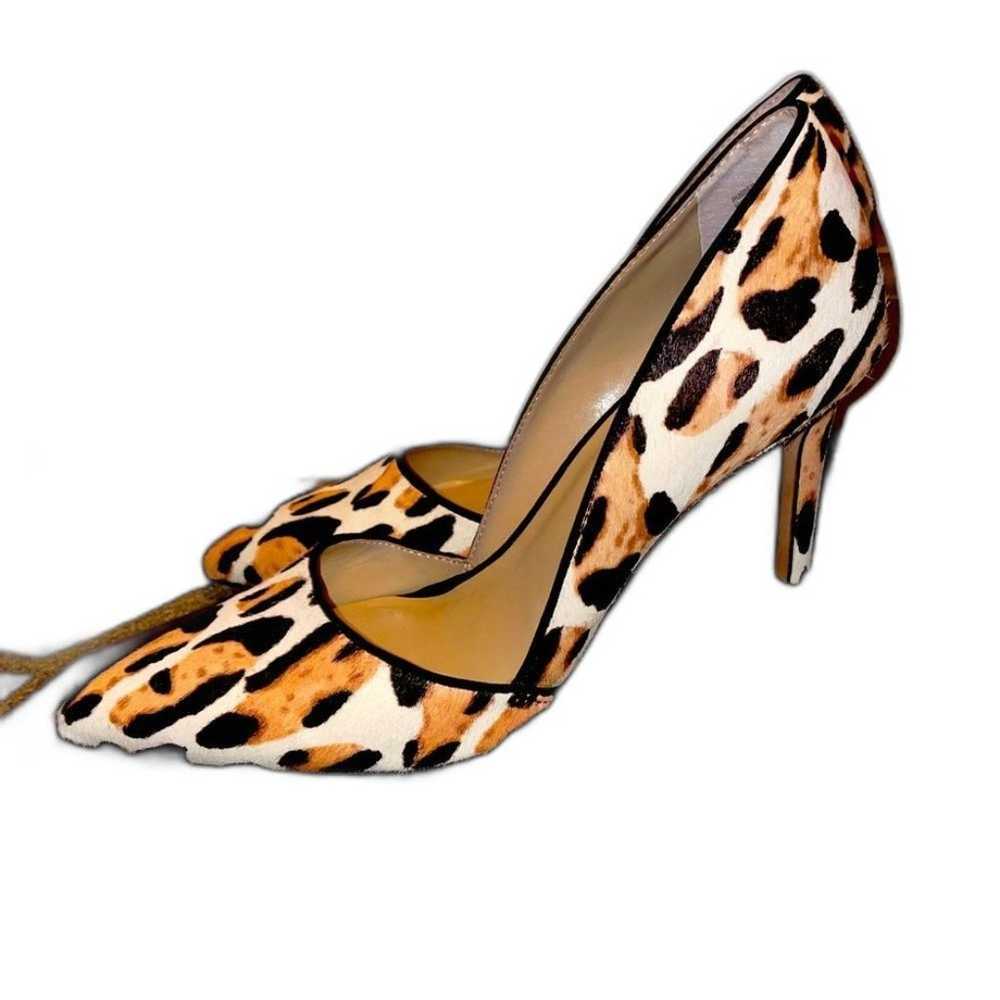 Leopard Animal Print Calf Fur D’Orsay Heels Stile… - image 1