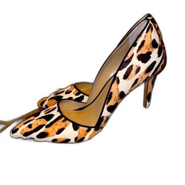 Leopard Animal Print Calf Fur D’Orsay Heels Stile… - image 1