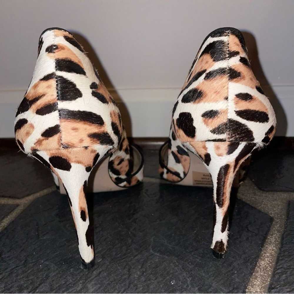 Leopard Animal Print Calf Fur D’Orsay Heels Stile… - image 4