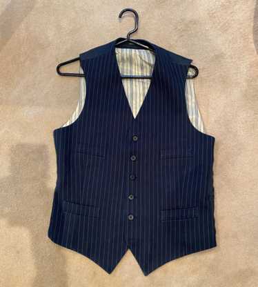 トップス RRL / indigo linen vest gilet Striped Cotton-Linen Vest