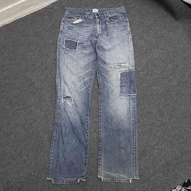 Calvin Klein 90s CK Distressed Denim Patchwork Ka… - image 1