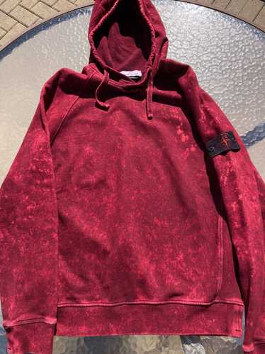 Stone Island Stone Island Acid Wash Hoodie Burgund