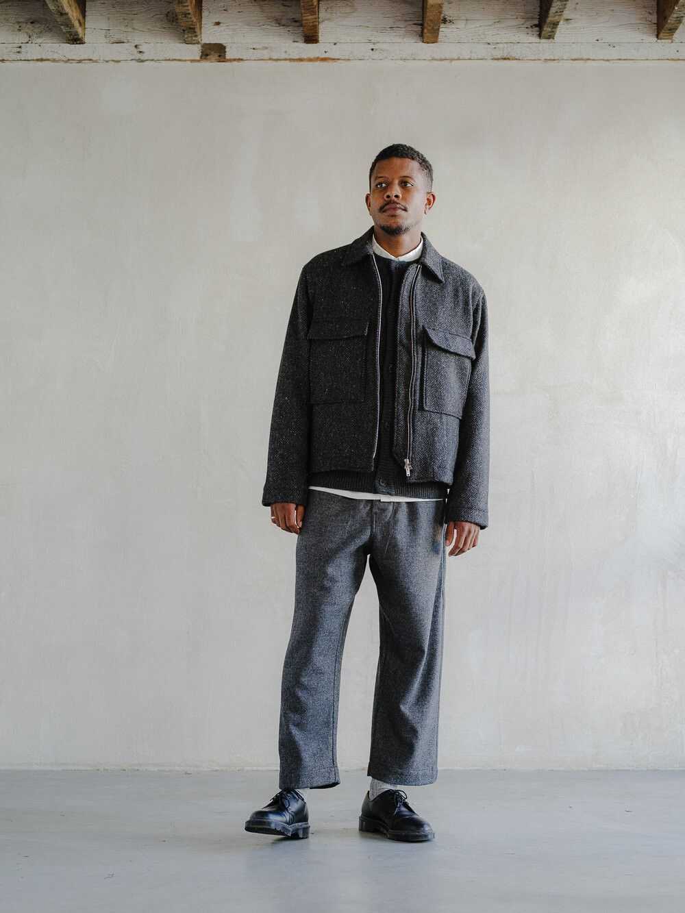 Evan Kinori Irish Lambswool Herringbone Zip Jacket - image 3