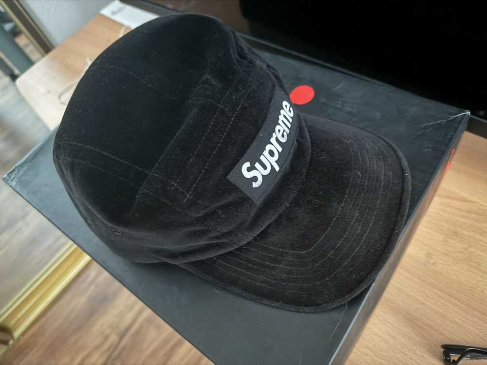 Supreme Surpreme Box Logo Velvet Camp Hat - image 1