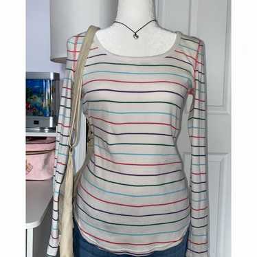 Vintage y2k Op striped long sleeve top - image 1