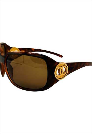 Chanel Sunglasses Shield Oversized Brown Tortoises