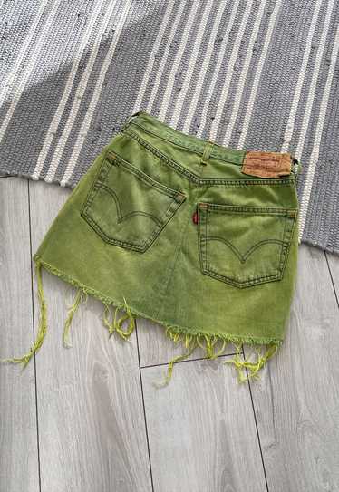 Vintage Levi's Green Denim Jean Mini Skirt