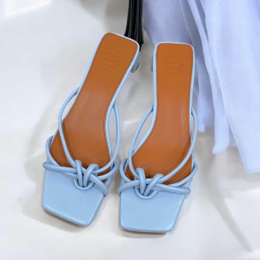 8 By Yoox Sky Blue Low Block Heels - image 1