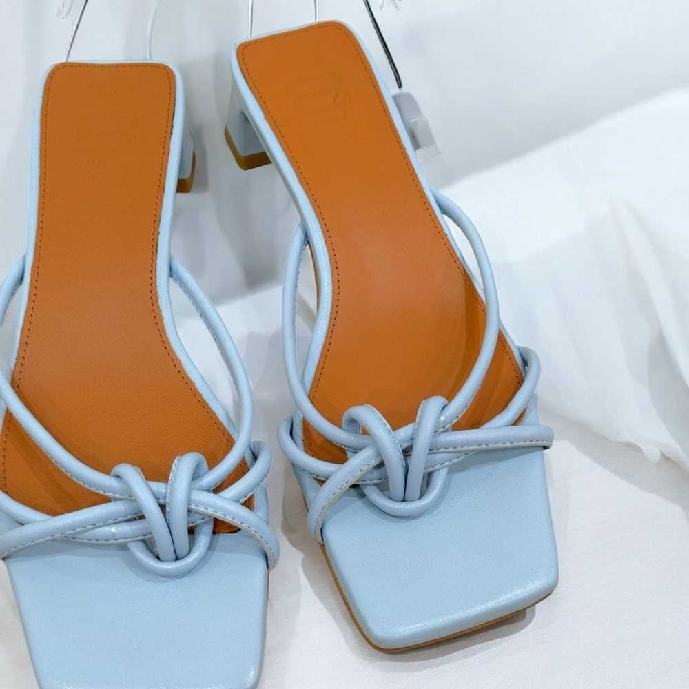 8 By Yoox Sky Blue Low Block Heels - image 3