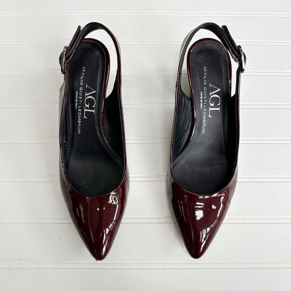 AGL Plum Patent Leather Classic Pumps Slingback B… - image 1