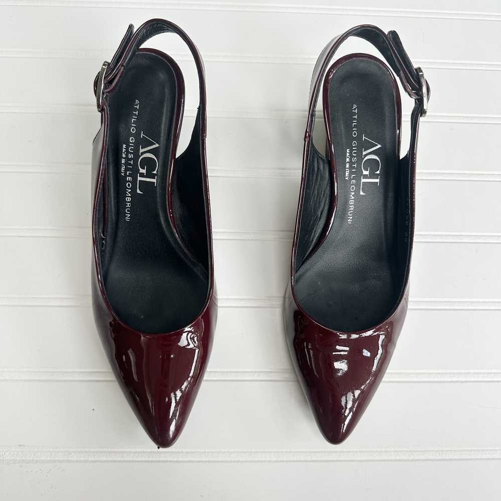 AGL Plum Patent Leather Classic Pumps Slingback B… - image 3