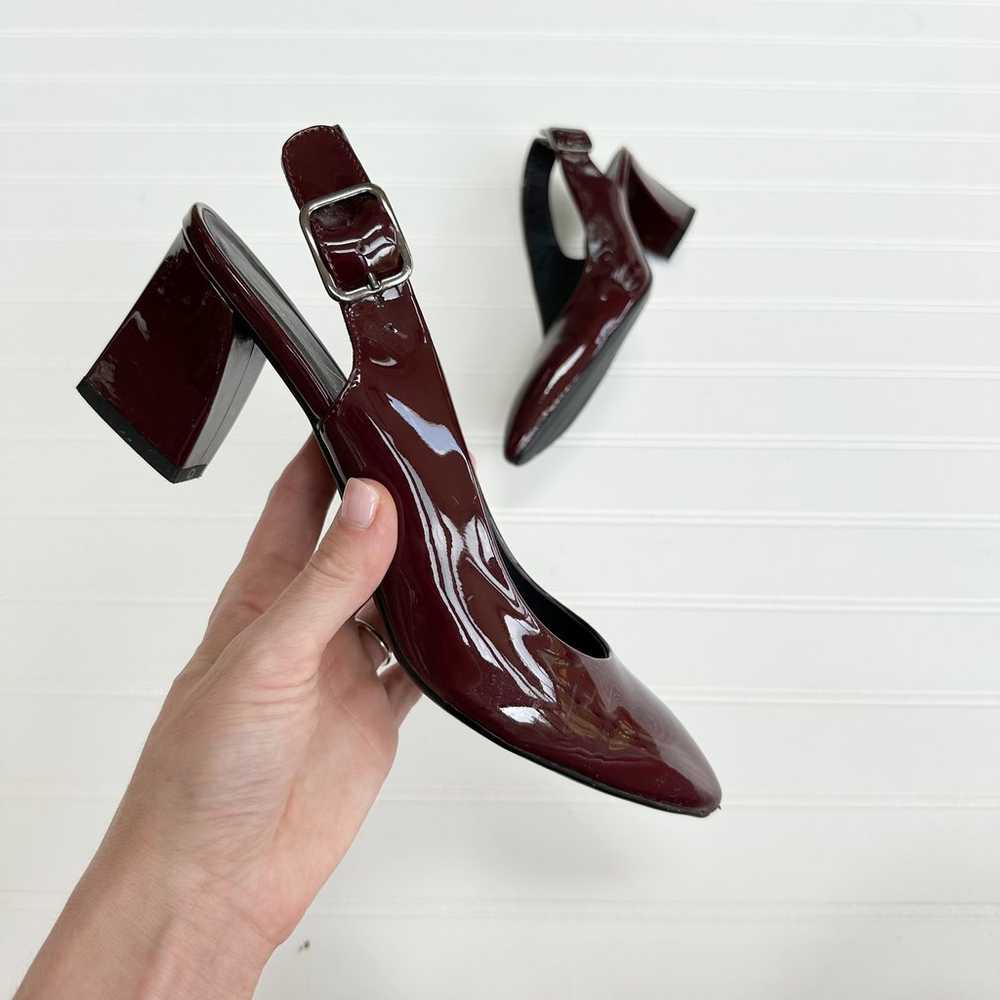 AGL Plum Patent Leather Classic Pumps Slingback B… - image 4