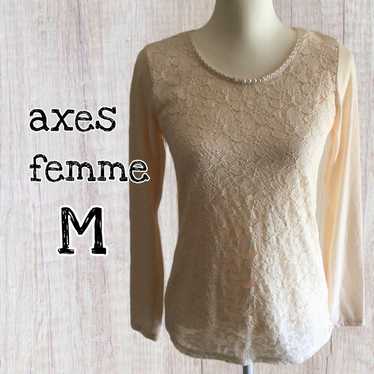 axes femme Tops Flower Lace Switch Cut Sew M Size 