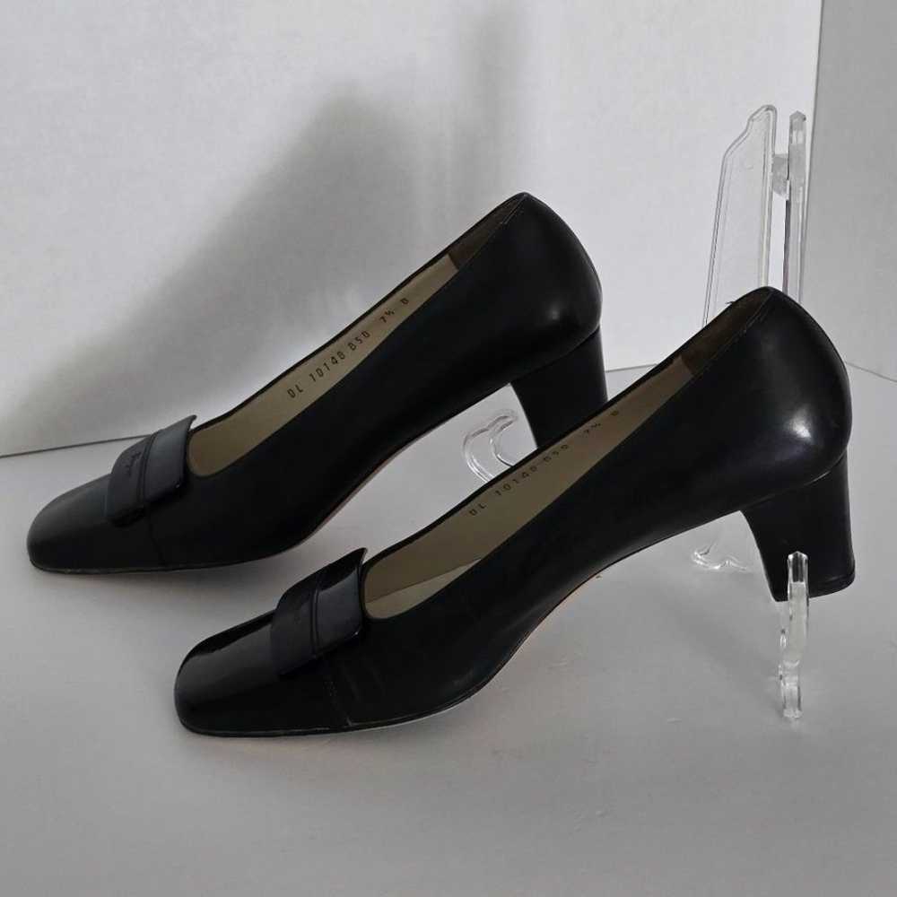 Salvatore Ferragamo Black Leather Pumps Size  7.5 - image 11