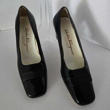 Salvatore Ferragamo Black Leather Pumps Size  7.5 - image 1