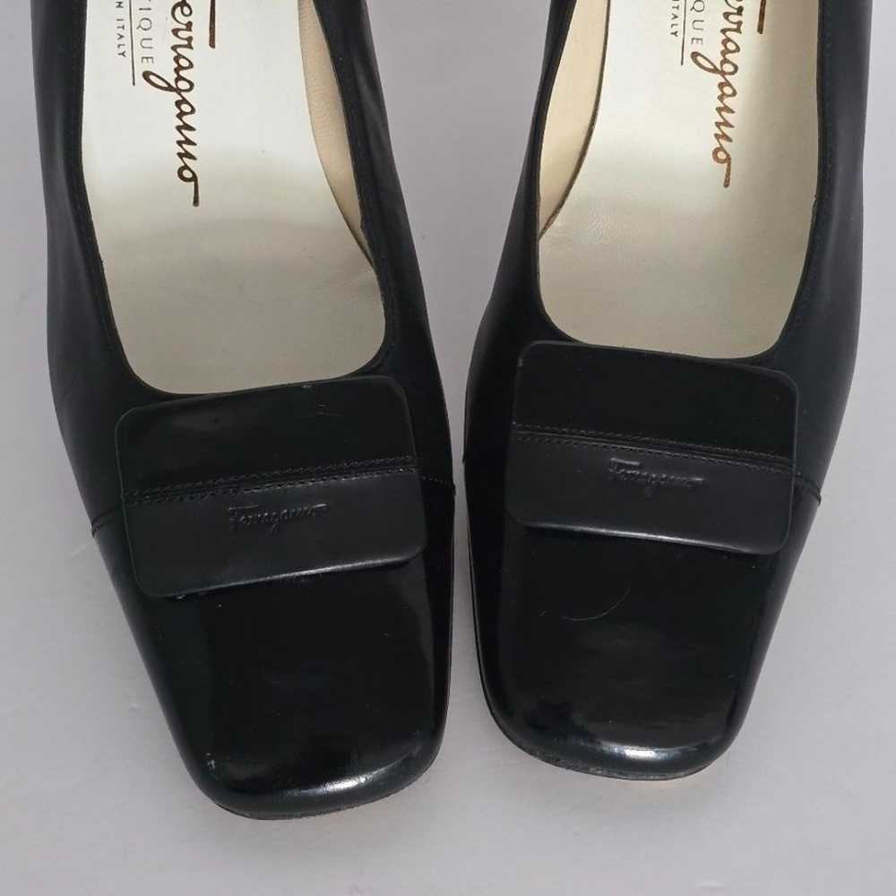 Salvatore Ferragamo Black Leather Pumps Size  7.5 - image 3